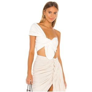 Just Be Queen Sol Knotted One-Shoulder Crop Top S